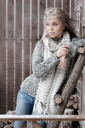Portrait of a young beautiful girlの写真素材