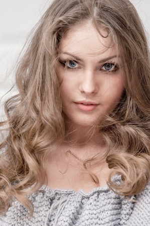 Portrait of a young beautiful girlの写真素材
