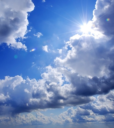 The blue sky with cloudsの写真素材