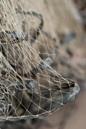 Variety of fishing accessories in the barnの写真素材