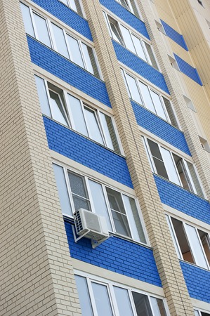 Balconies and windows of a residential apartment buildingの写真素材