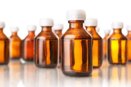 Medical bottles  isolated on whiteの写真素材