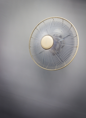 electric fan on white ceilingの写真素材
