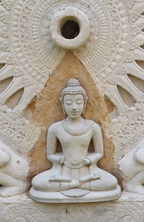 white buddha on the groundの写真素材