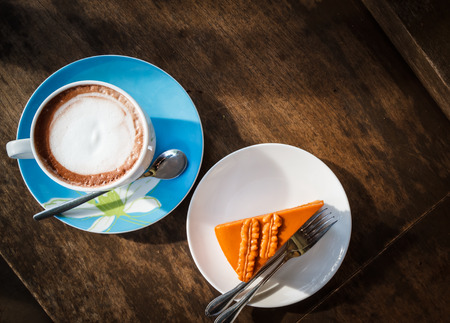 aroma cappuccino coffee in morningの写真素材