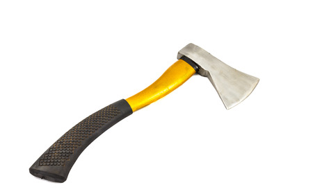 yellow axe on isolated backgroundの写真素材