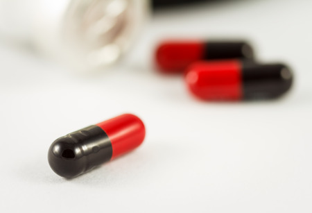 medicine capsule on white backgroundの写真素材