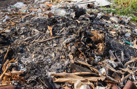 toxic burn trash danger for environmentの写真素材