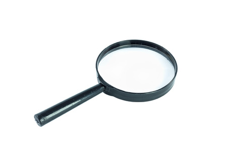 black magnifier on isolated backgroundの写真素材