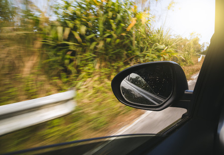 moving fast car with sunlightの写真素材