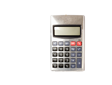 silver calculator  on isolated backgroundの写真素材