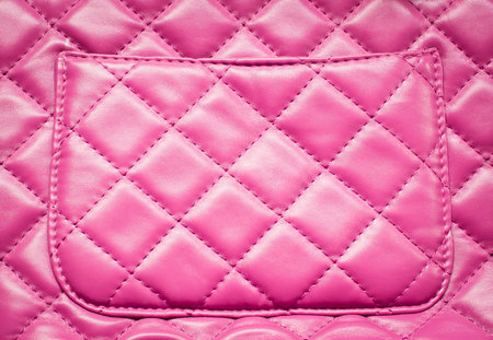 pink color leather fashion handbagの写真素材