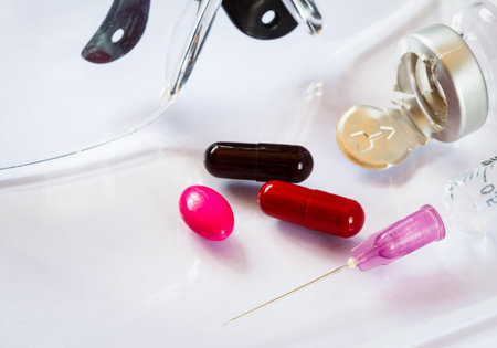 medical equipment on white background