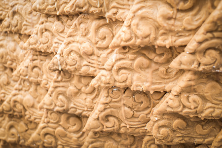 thai art detail pattern on candleの写真素材