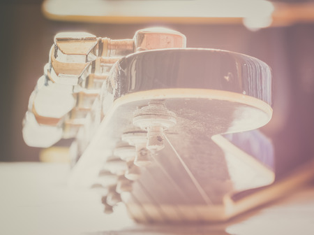 black guitar with vintage styleの写真素材