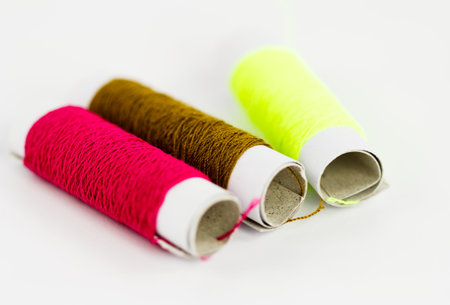 cotton thread on white background