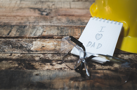 tool with word father day on notebookの写真素材