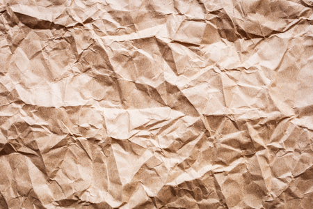 closeup brown wrinkled paper textureの写真素材