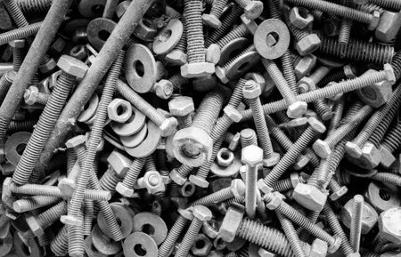 old grunge screws with monochrome tone