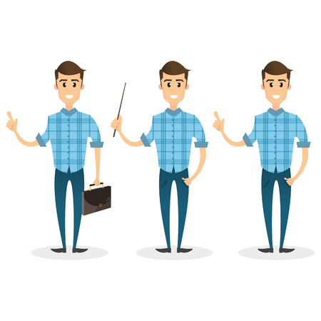 Business man group standing many character isolated on white background.のイラスト素材