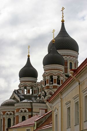 Tallinn cathedral domesの写真素材