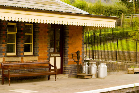 The Waiting Room of a preserved Victorian era steam railway complete with authentic antique...