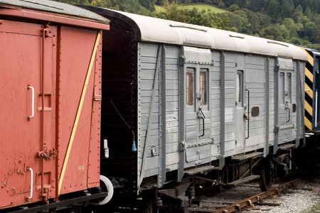 Historic railway carriages on the siding
