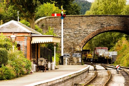 A nostalgic scene on a preserved Victorian Railwayの写真素材