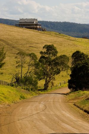 A typical dirt road in the Australian outbackの写真素材