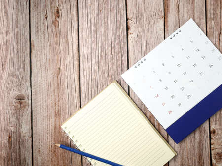 Notebook on marble texture background.の写真素材