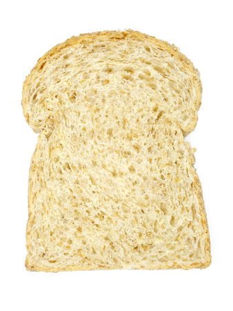 Fresh bread isolated on white background, Bread slices top view