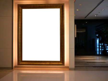 blank frame in the building for mockup