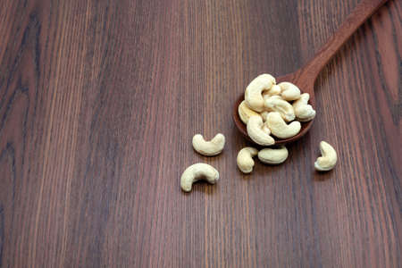 Roasted cashew nut isolated on white backgroundの写真素材