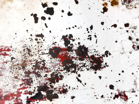 Rusted white painted metal wall. Rusty metal texture background.の写真素材