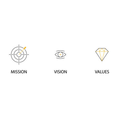 mission.vision .value logo illustration designのイラスト素材
