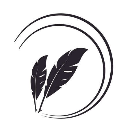 Feather ilustration  logo vector templateのイラスト素材