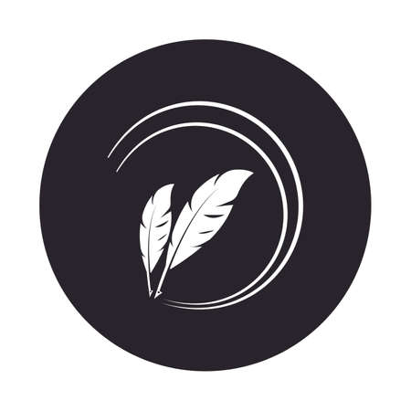 Feather pen  logo vector templateのイラスト素材