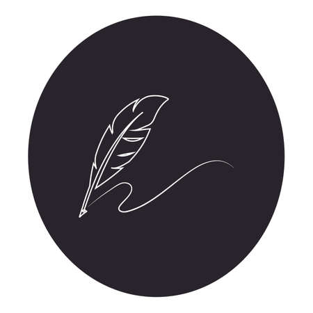 Feather pen  logo vector templateのイラスト素材