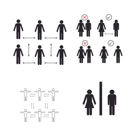 keep distance sign.coronovirus epidemic protective measures.steps to protect your self.のイラスト素材