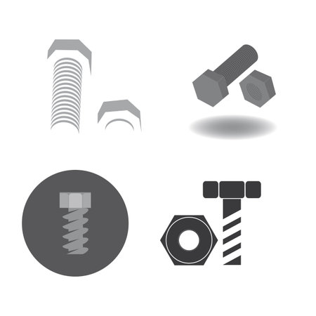 bolt and nut logo vektor templateのイラスト素材