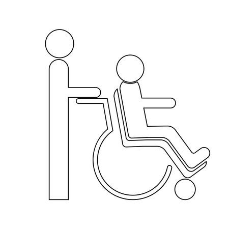 wheel chair logo illustration designのイラスト素材