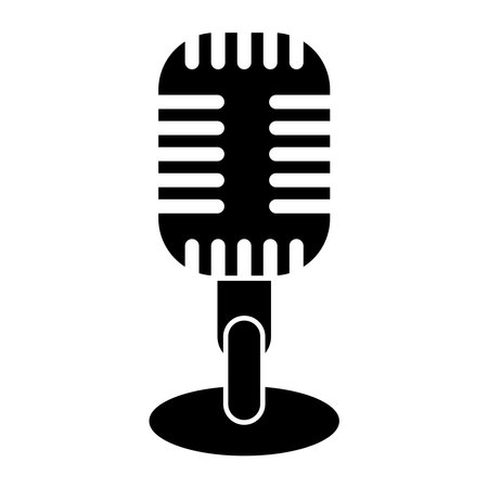 microphone icon vector template flat designのイラスト素材