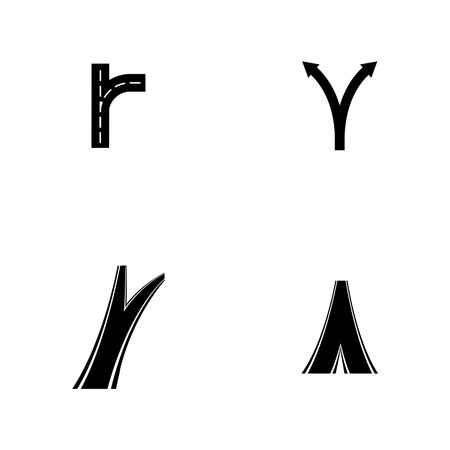 fork in the road logo illustration designのイラスト素材