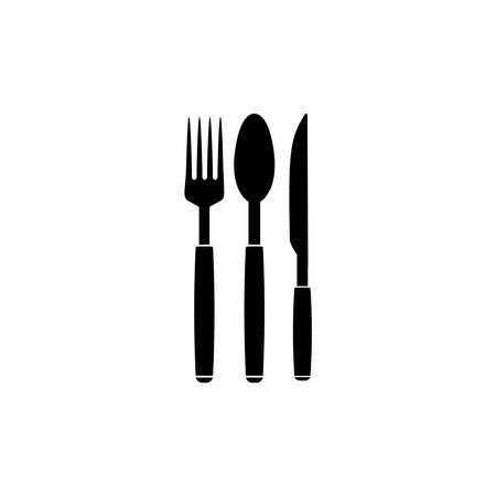 spoon fork knife logo illustration designのイラスト素材