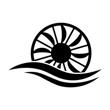 water wheel  templateのイラスト素材
