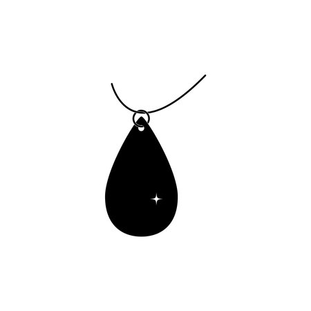 black necklace  illustration designのイラスト素材