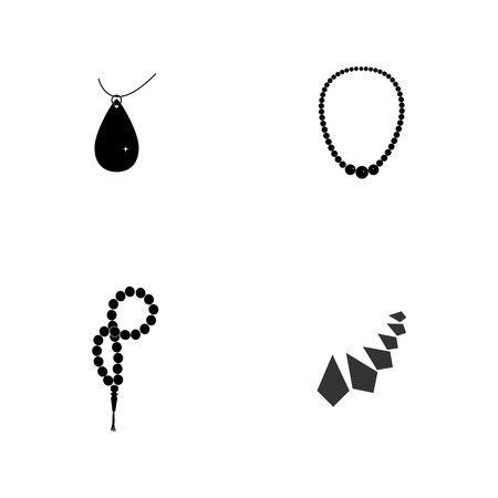 black necklace   illustration designのイラスト素材
