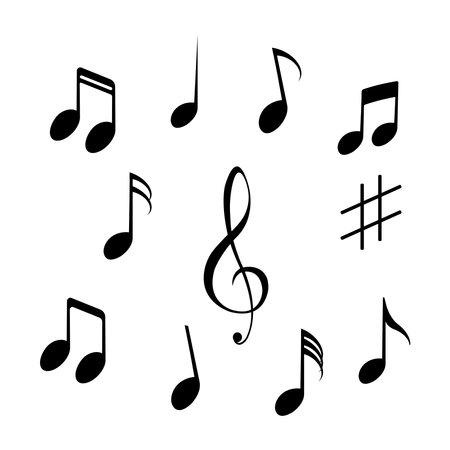 musical note logo stock illustration designのイラスト素材
