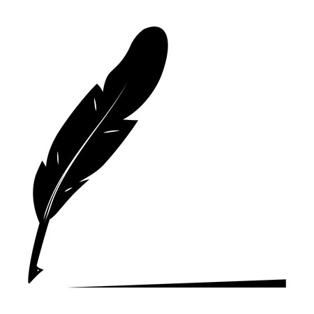 feather pen logo illustration designのイラスト素材