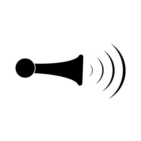 Speaker icon. Loudspeaker sign. Loud announce. Shout in megaphone. Bullhorn alert. Noise speaker. Speak news announcement. Loud sound horn. Notify icon isolated on white background.のイラスト素材